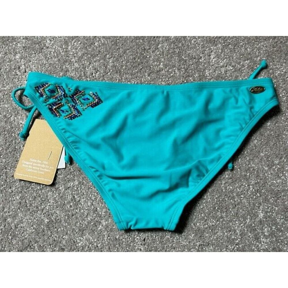 Hobie Bikini‎ Swim Bottom Size L Tribal Beaded Festival Coastal Retro Y2K Hippie - Picture 2 of 12